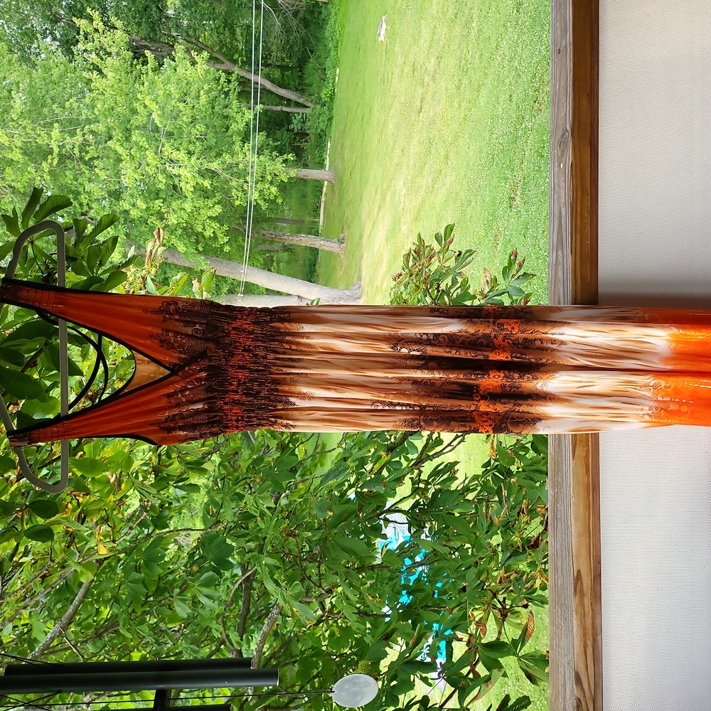 Long sexy summer dress orange tan beige ..one size fits all